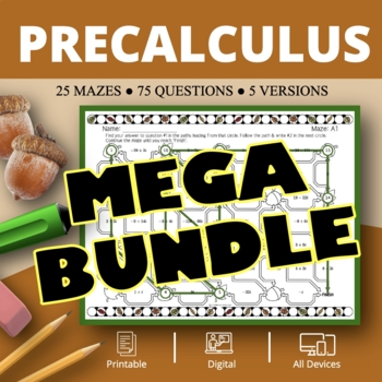 Preview of Fall: PreCalculus BUNDLE Maze Activity