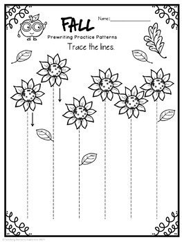 prewriting worksheets practice strips fall theme tpt