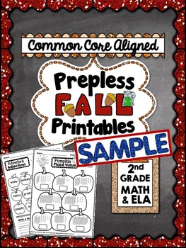 Preview of Fall No Prep Math and Literacy - 2nd Grade