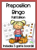 Fall Preposition Bingo
