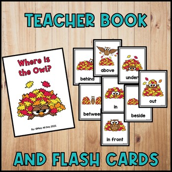Fall Prepositions Adapted Book and Flash Cards | Owl Interactive Book