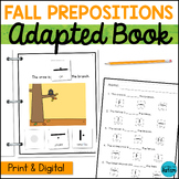 Fall Prepositions Adaptive Book for Special Education | Sp