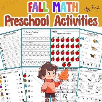 Preview of Fall Preschool Activities | Pre-K Fall Morning Work | Math & Literacy Centers