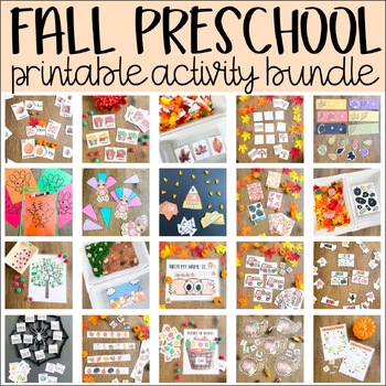 Preview of Fall Preschool Activity Bundle - Printable Activities for Prekindergarten