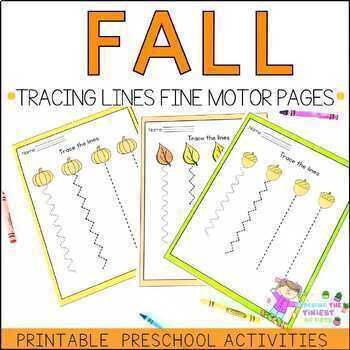 Preview of Fall Tracing Lines Preschool Fine Motor Handwriting Worksheets