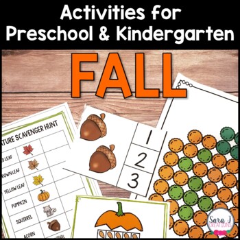 Preview of Fall Preschool Kindergarten Activities