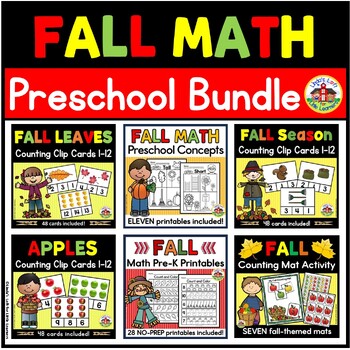 Preview of Fall Math Preschool Bundle