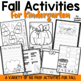 Fall Activities for Kindergarten Math, Reading and Writing