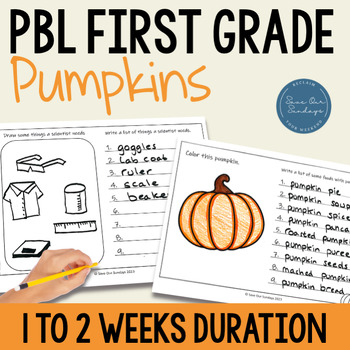 Preview of Fall Project Based Learning First Grade - Halloween Science PBL