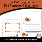 Fall Pumpkin (4) Lined Writing Pages- Primary