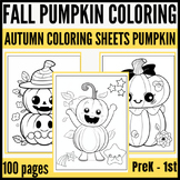 Fall Pumpkin Coloring Pages | Autumn October Coloring Shee