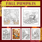 Fall Pumpkin Coloring Pages | Autumn September Coloring Sheets