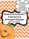 Fall Pumpkin Interactive Emergent Reader for Preschool and