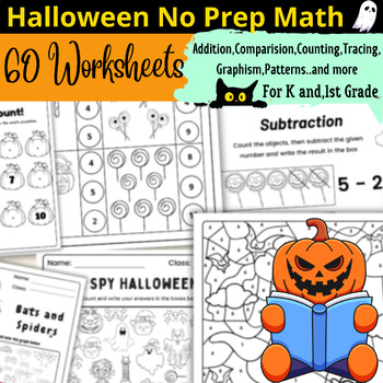 Preview of Fall Pumpkin Math Color by Numbers,Matching,and more |Halloween Math Worksheets