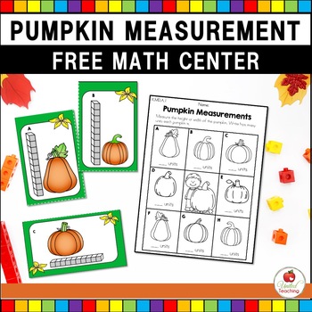 Preview of Pumpkin Measurement Activity Free Math Center | Fall | Halloween