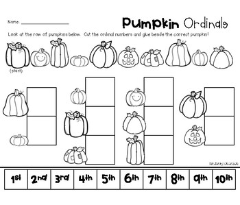 fall pumpkin ordinal numbers 1st 10th and 1st 20th tpt