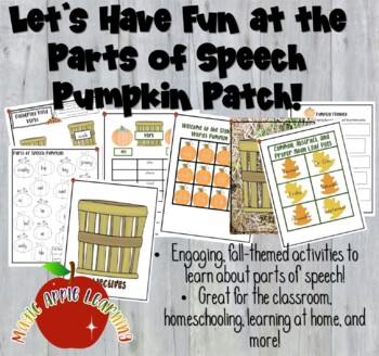 Preview of Fall Pumpkin Parts of Speech and Grammar Activities