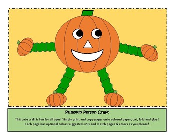 Preview of Fall Pumpkin Person Craft