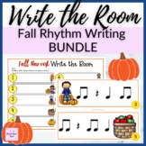 Fall Pumpkin Rhythm Write the Room BUNDLE Music Review Activity