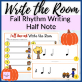 Fall Pumpkin Rhythm Write the Room for Half Note Music Rev