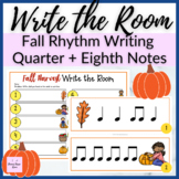 Fall Pumpkin Rhythm Write the Room for Quarter + Eighth No