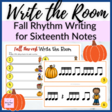 Fall Pumpkin Rhythm Write the Room for Sixteenth Notes Mus