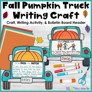 Preview of Fall Craft - Fall Pumpkin Truck Craft and Writing Activity - Bulletin Board