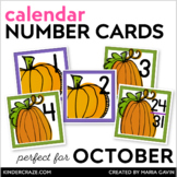 Fall Pumpkins Calendar Numbers