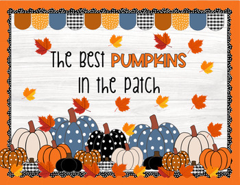 Preview of Fall Pumpkins Classroom Decor, Bulletin Board Kit, Classroom Posters, Door Decor