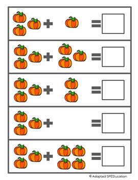 Preview of Fall- Pumpkins - Counting 1-20 and Addition to 18- File Folder Activities