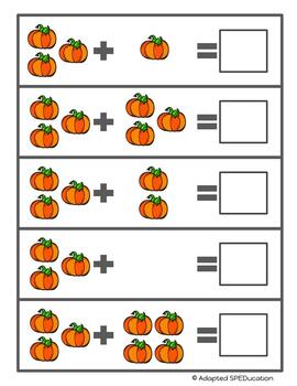 Fall- Pumpkins - Counting 1-20 and Addition to 18- File Folder Activities