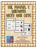 Fall, Pumpkins, Halloween Word Wall Cards