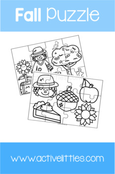 Preview of Fall Puzzle + Coloring Page - Active Littles