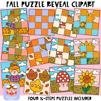 Preview of Fall Puzzle Reveal Clipart
