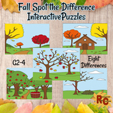 Fall Puzzles Spot the Difference Grade 2-4