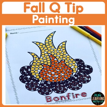 Preview of Fall Q-Tip Painting Activity | Autumn Pumpkin Leaf Turkey Dot Painting