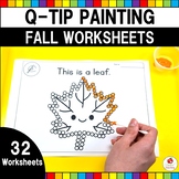 Fall Q-Tip Painting Worksheets | Fine Motor Skills | Morning Bins