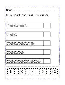 Fall Quantity vs Number cut and paste by Romina Moran | TpT