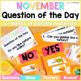 Fall Question of the Day Cards - November Morning Meeting 