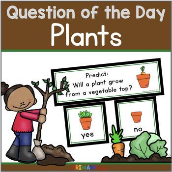 Preview of Attendance Chart for Plants & Seeds Unit - Spring Question of the Day Preschool