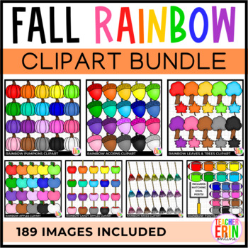 Preview of Fall Rainbow Clipart Bundle - Autumn