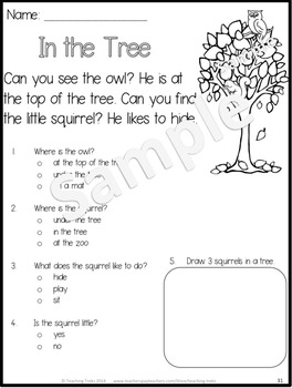 Fall Activities Fall Reading Prehension Worksheets By