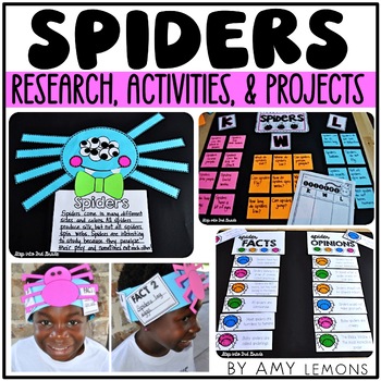 Preview of Spider Reading Activities w/ Spider Anchor Charts, Crafts, & Spider Research