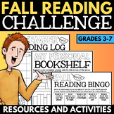 Fall Reading Challenge - Reading Logs and Calendar - Activ