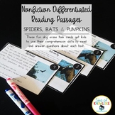 Fall Reading Comprehension - Nonfiction Passages Spiders B