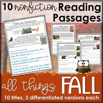 Preview of Fall Reading Comprehension Passages