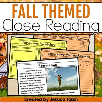 Preview of Fall Reading Comprehension - Fall Close Reading Passages Comprehension