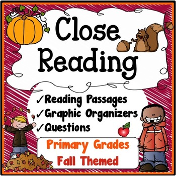 Preview of Fall Reading Comprehension Passages & Questions 1st 2nd Grade Close Reading