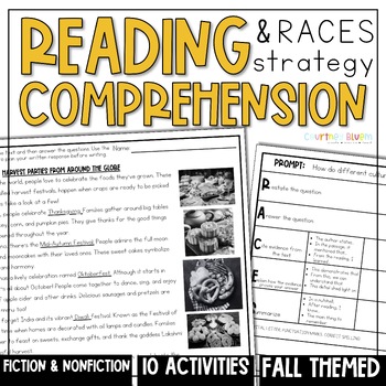 Preview of Fall Reading Comprehension Passages & Questions RACES Strategy Writing Prompts