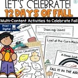 Fall Reading Comprehension Passages Writing Math Countdown